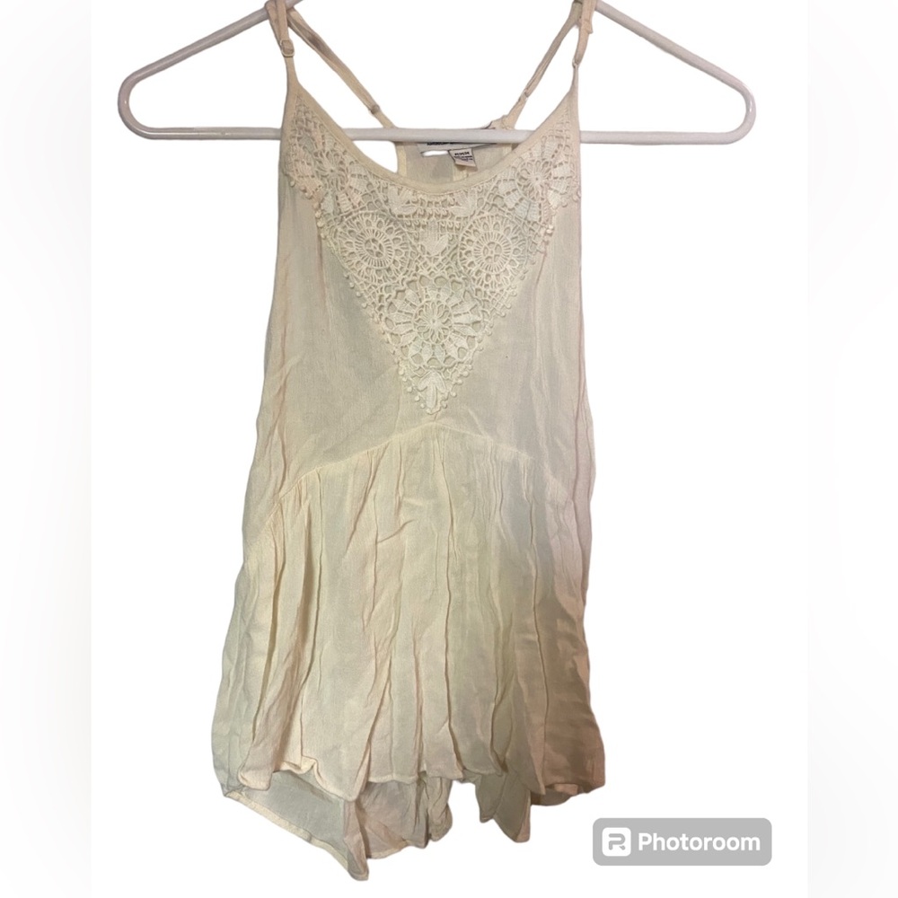 Aeo american eagle outfitter sleeveless cream lace Top ladies medium